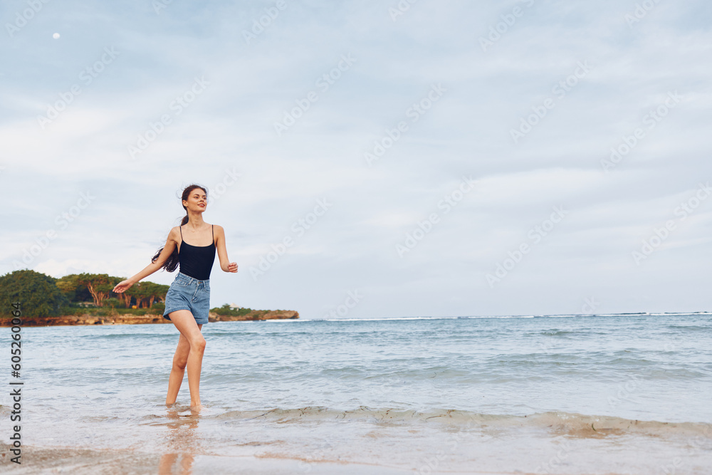 travel woman summer young running smile lifestyle beach sunset nature sea travel woman summer young running smile lifestyle beach sunset nature sea
