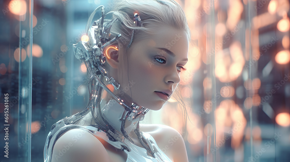 cyborg girl. Generative AI cyborg girl. Generative AI