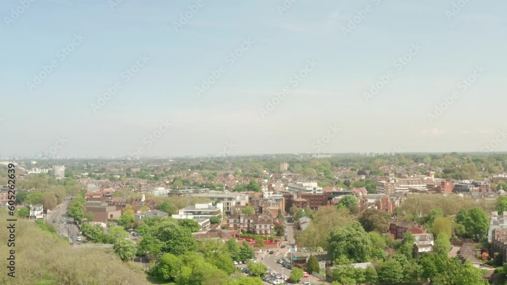 Rising aerial shot over North Richmond West London Rising aerial shot over North Richmond West London