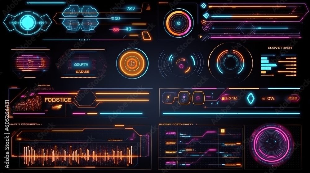 Set of Sci Fi Modern User Interface Elements.Hud,GUI for game ...