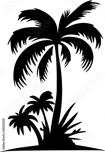 Tropical   Black and White Vector illustration
