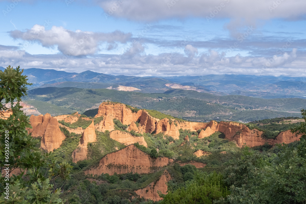 Natural landscape of old gold mines. La Médulas, León, Spain.
