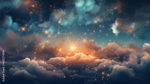 Dreamy Celestial Clouds Generative AI