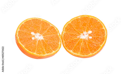 tangerine or mandarin fruit with leaves isolated transparent png