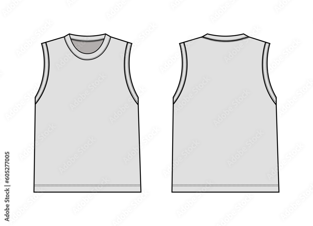 Sleeveless T-shirt vector template illustration Sleeveless T-shirt vector template illustration