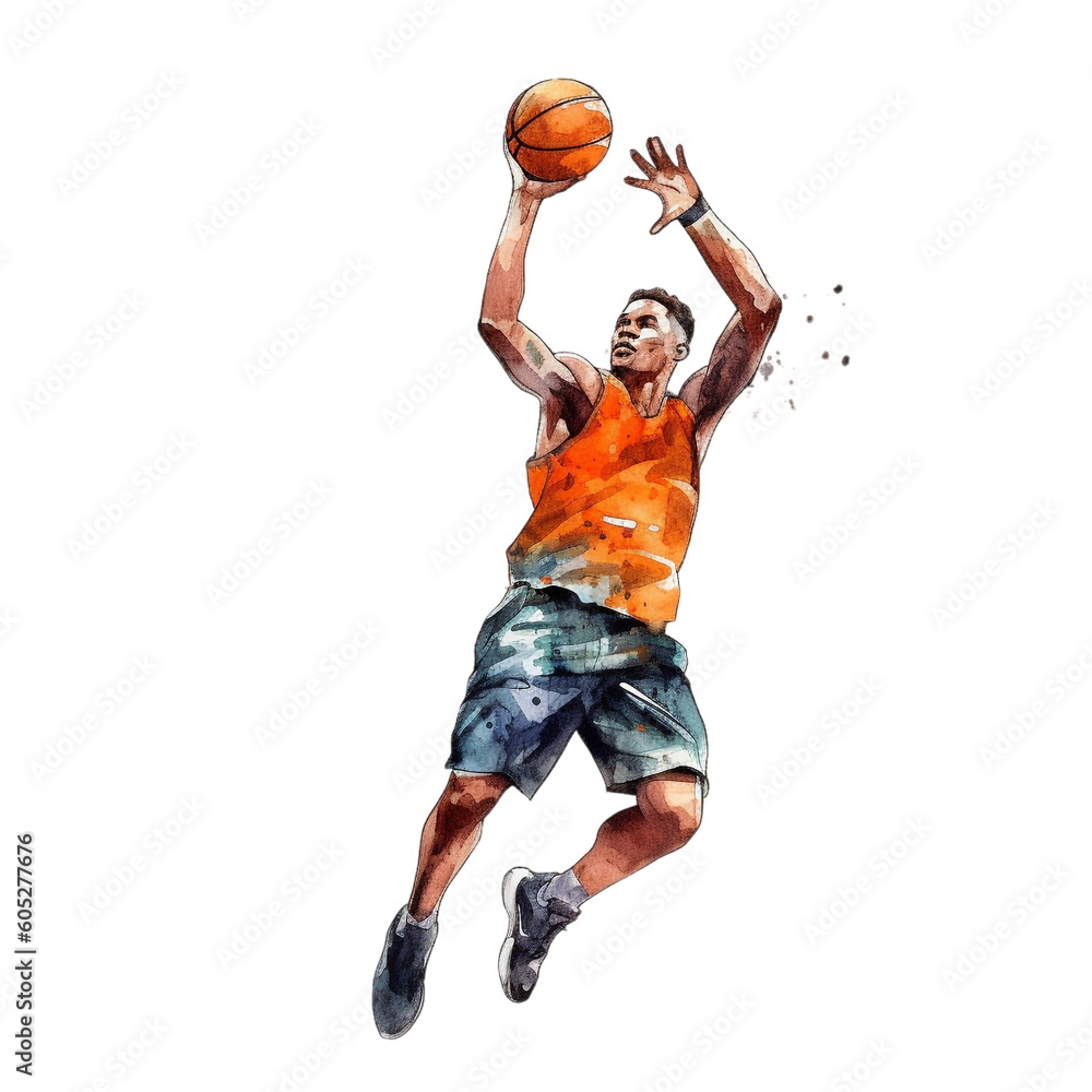 Vibrant Watercolor Basketball Clip Art: Add Artistic Flair to Your Designs