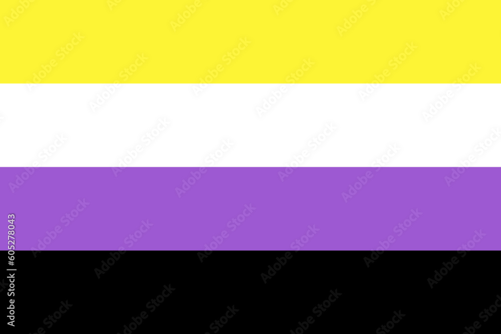 Non-Binary pride flag, LGBTQ symbol. Non-Binary pride flag, LGBTQ symbol.