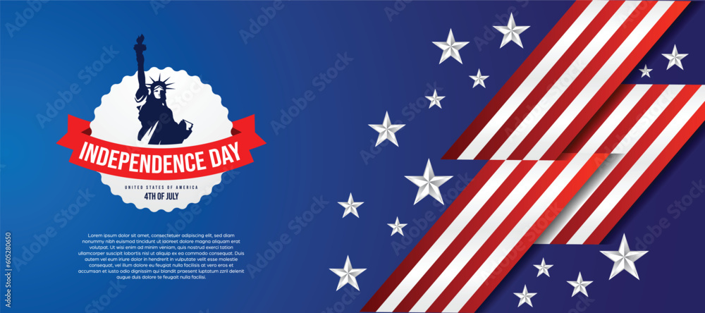 Happy Indepandence day of United States of America, 4th of july vector template design, america flag background