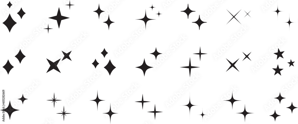 シンプルな星・キラキラのアイコンセット simple shining icon set シンプルな星・キラキラのアイコンセット simple shining icon set