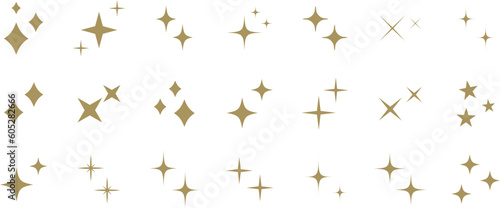 シンプルな星・キラキラのアイコンセット　　simple shining icon set