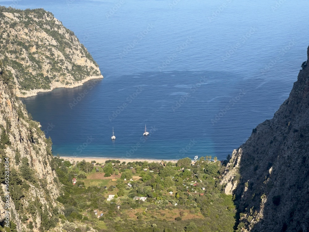 Fototapeta premium Butterfly Valley or Kelebekler Vadisi Fethiye, Mugla, Turkey