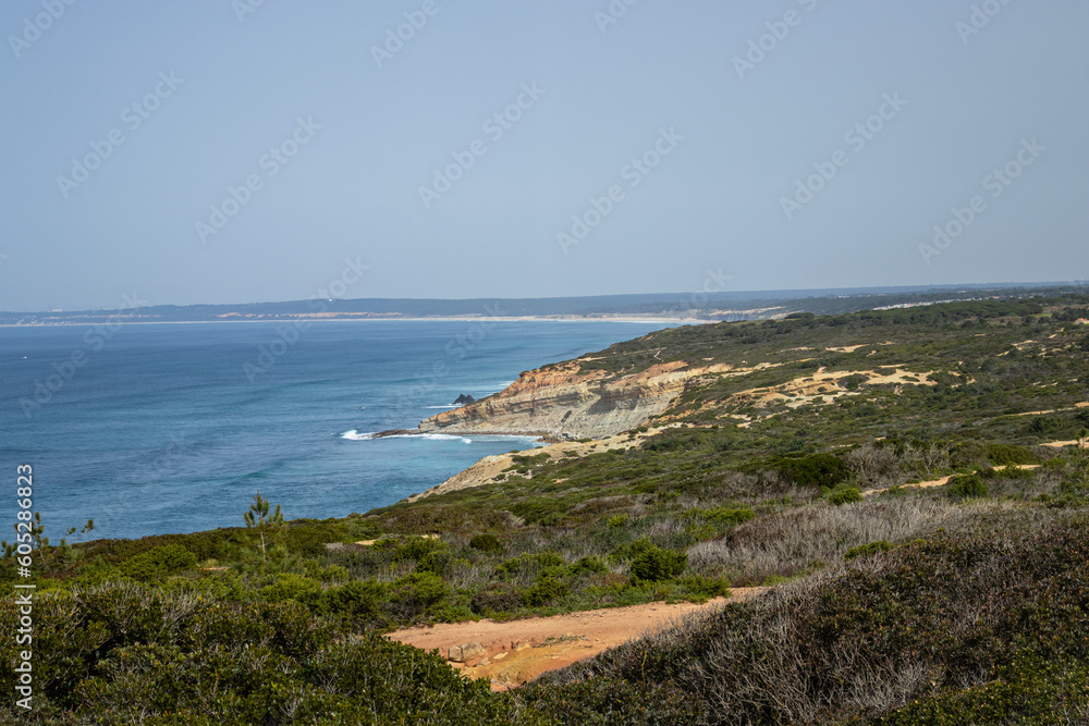 Coastal views of Cape Espichel in Nature park of Arrabida, Portugal