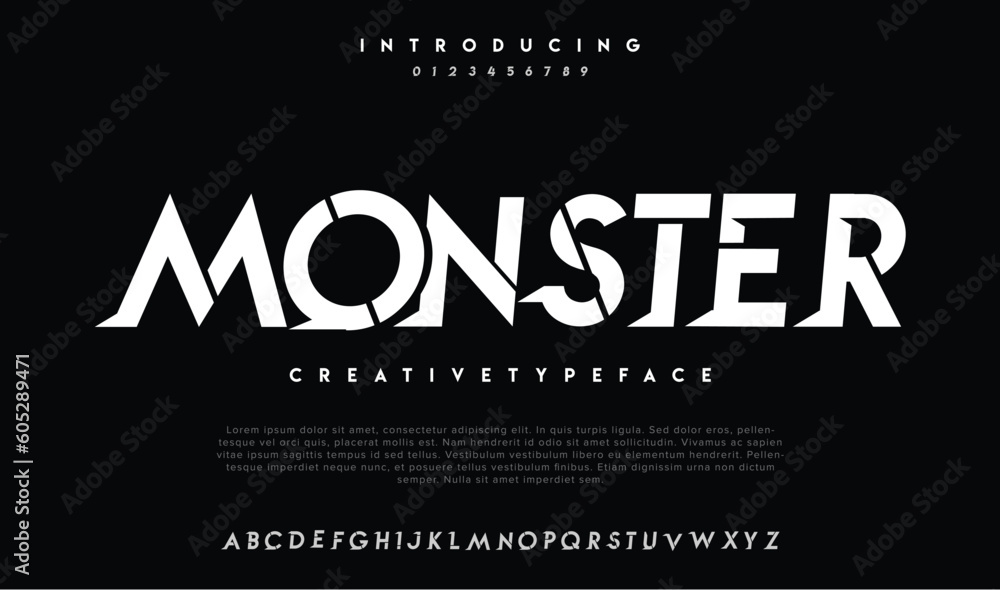 Vetor de Monster digital logo font alphabet minimal modern urban fonts ...