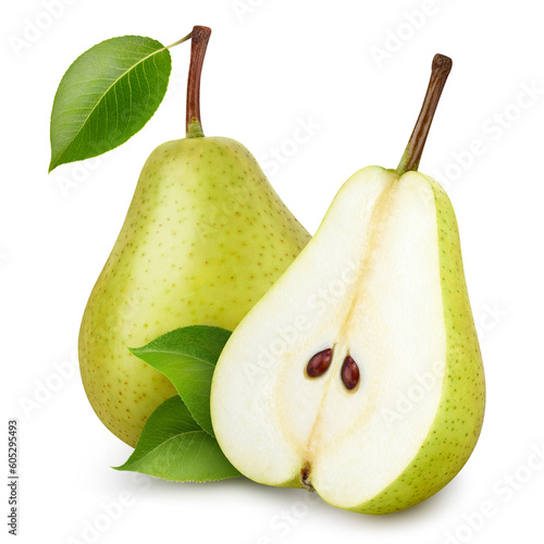 Pears with clipping path isolated on a white background