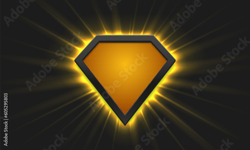 Superhero logo on dark background. Vector template for your design.