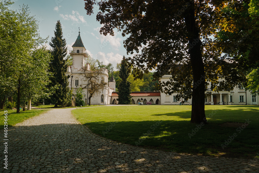 Palace in Radziejowice. Neo-Gothic part of the palace complex - Zameczek