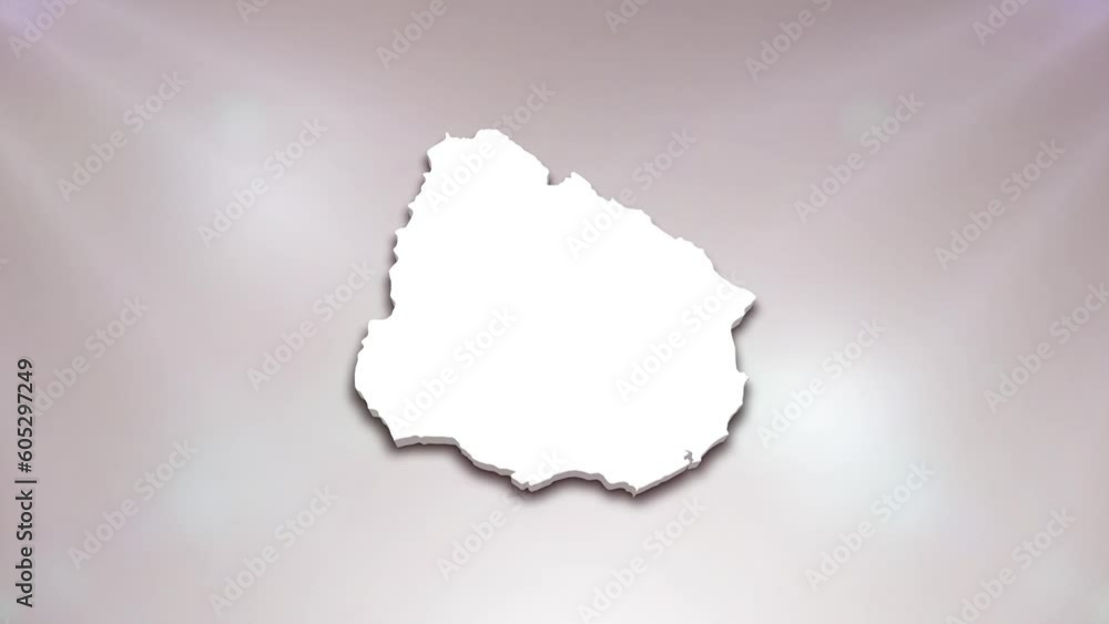 Uruguay Country 3D Map Intro, Suitable for Patriotic Programs, Corporate Intros, Tourism, Presentations