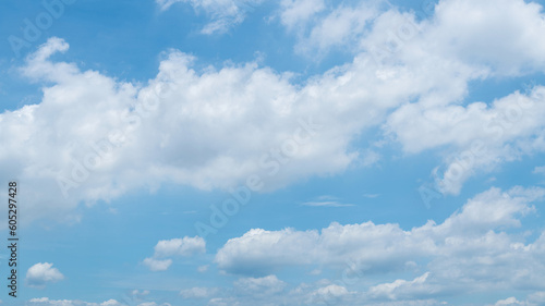 Beautiful blue sky with white clouds