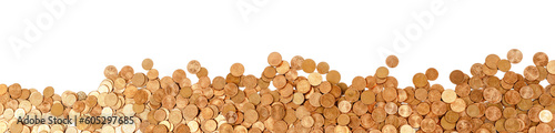 euro cent coins oon transparent background PNG file, border or panorama