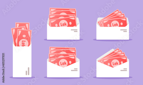 Albanian Lek Money in Envelope