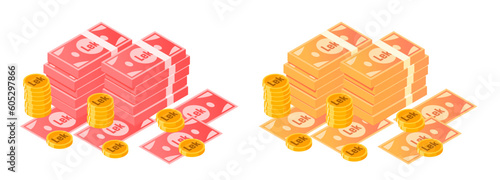 Albanian Lek Money Bundle and Coins
