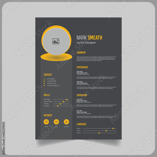 ui ux designer resume design