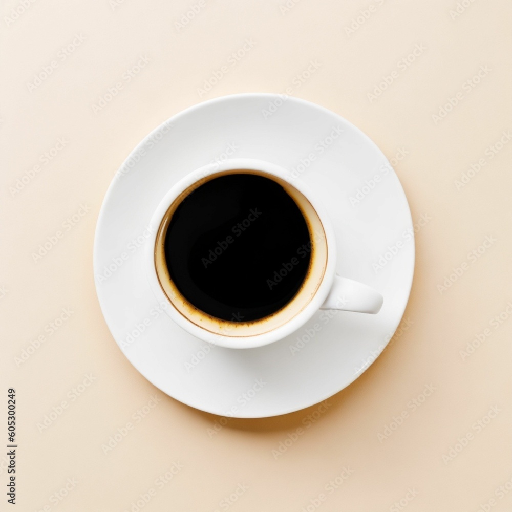 white coffee cup, mug with hot black coffee, isolated design element, top view white coffee cup, mug with hot black coffee, isolated design element, top view