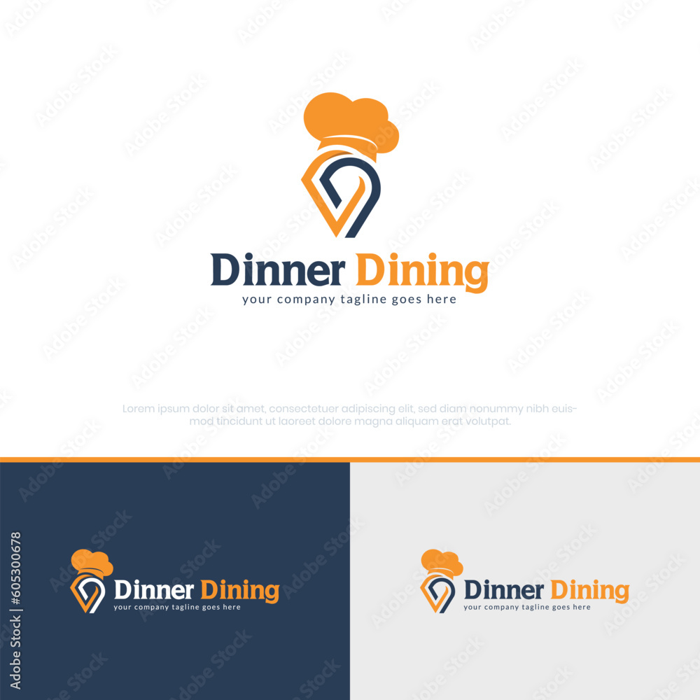 Fototapeta premium Dinner Dining Logo Design