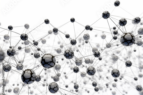 network of molecules on white background connected to each other Generative AI