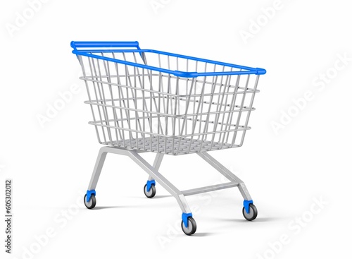 Illustration of a shopping trolley on a white background