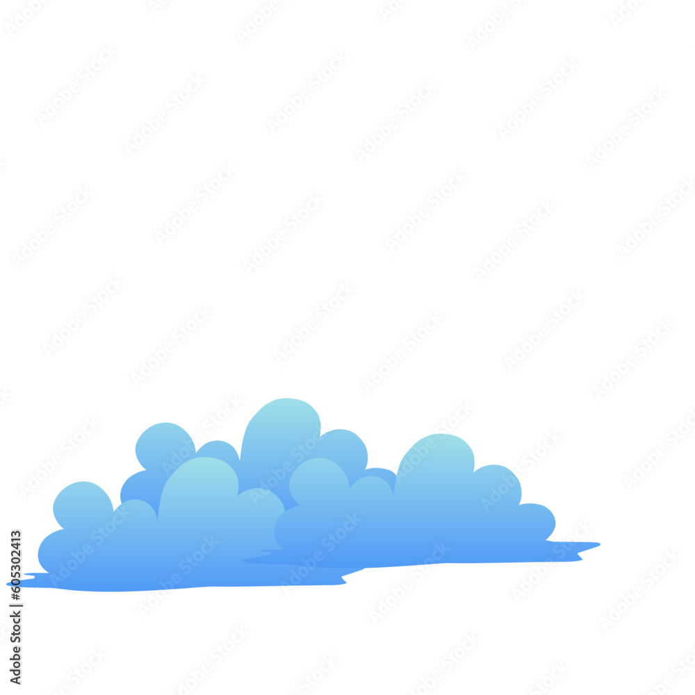 blue gradient cloud cartoon