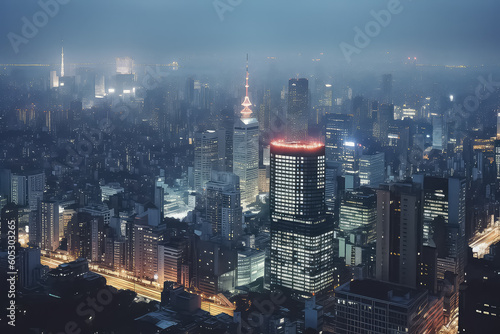 Tokyo skyline cityscape  aerial skyscrapers panorama  AI