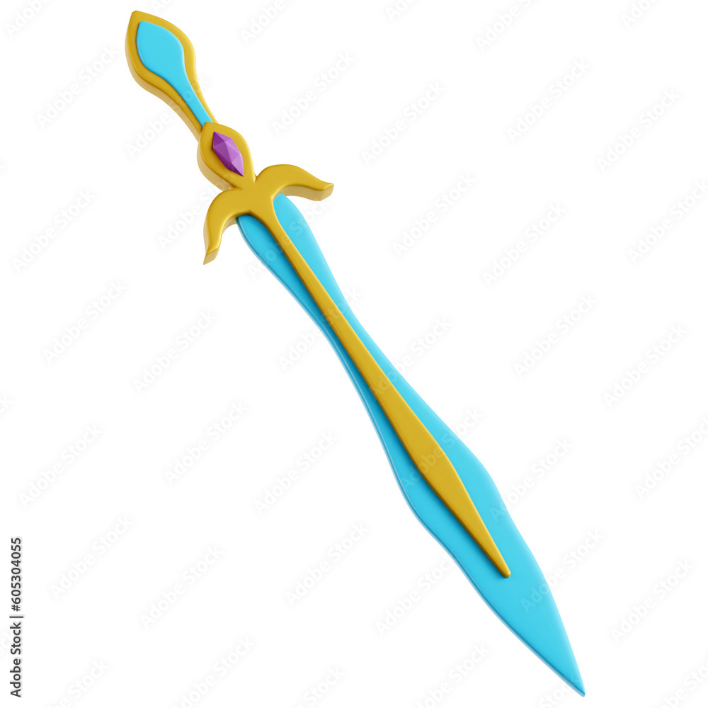A heroic 3D illustration of a medieval sword A heroic 3D illustration of a medieval sword