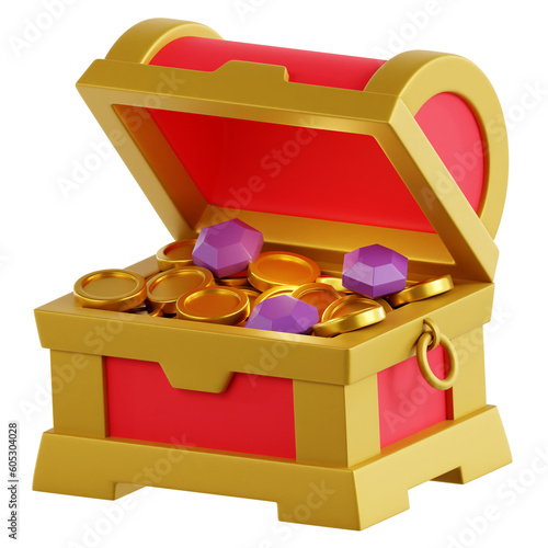 Wallpaper Mural A captivating 3D illustration of a treasure chest Torontodigital.ca