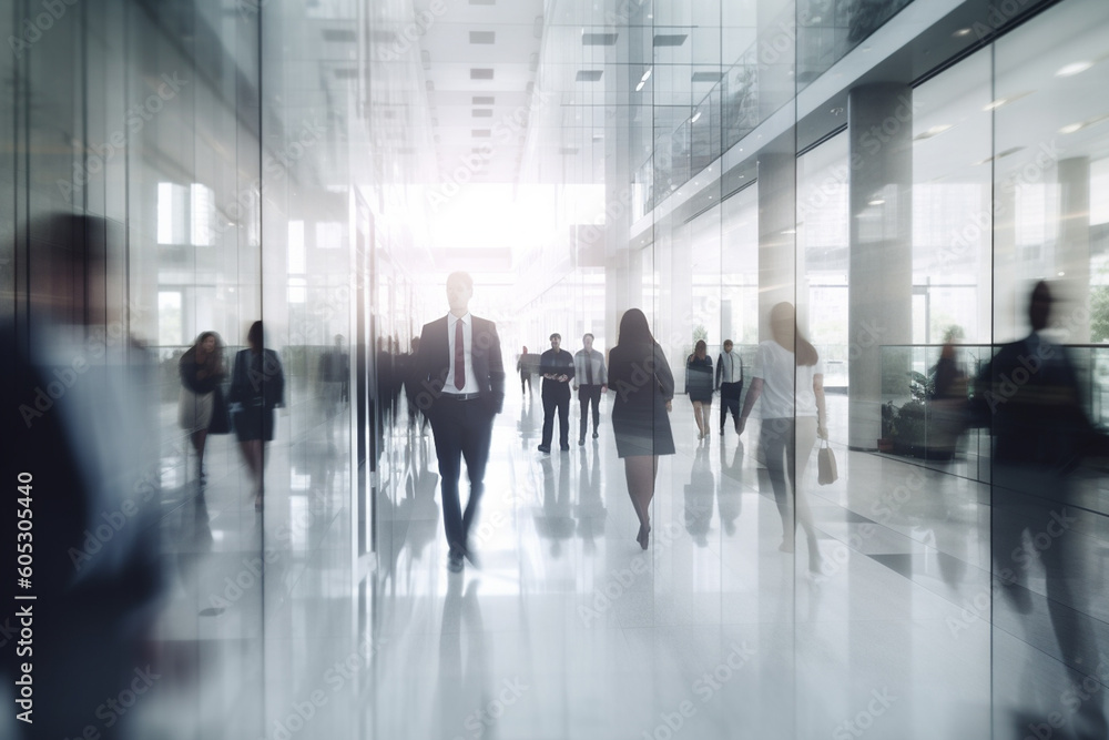 People at rush hour, walking commuting city concept. Generative ai. People at rush hour, walking commuting city concept. Generative ai.