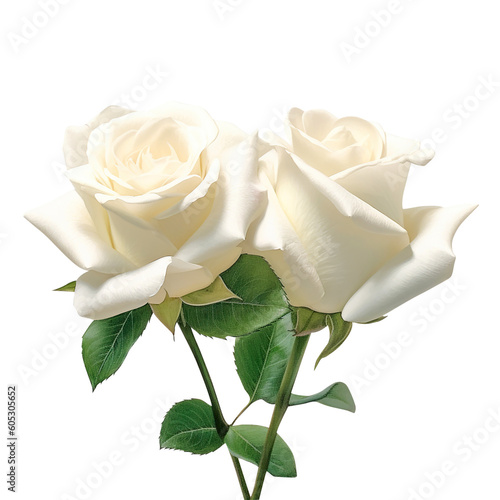 Canvastavla white rose isolated on white created with Generative AI
