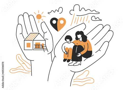Leaving home - modern line design style illustration