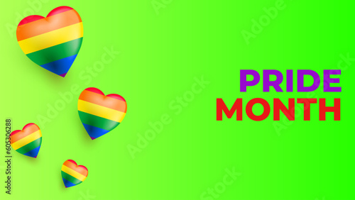 Pride month illustration design with rainbow heart