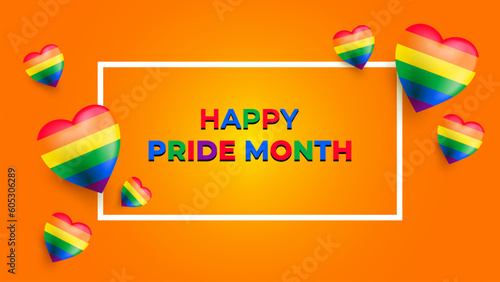 Pride month illustration design with rainbow heart
