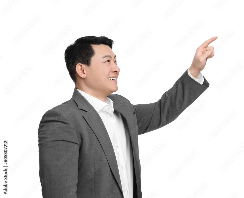 Businessman in suit posing on white background Businessman in suit posing on white background