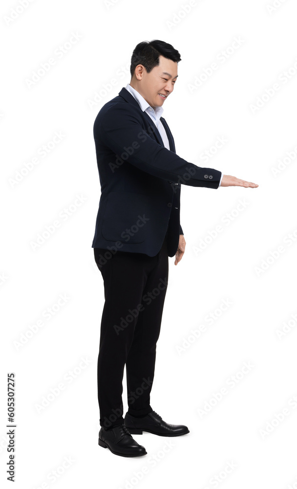 Businessman in suit posing on white background Businessman in suit posing on white background