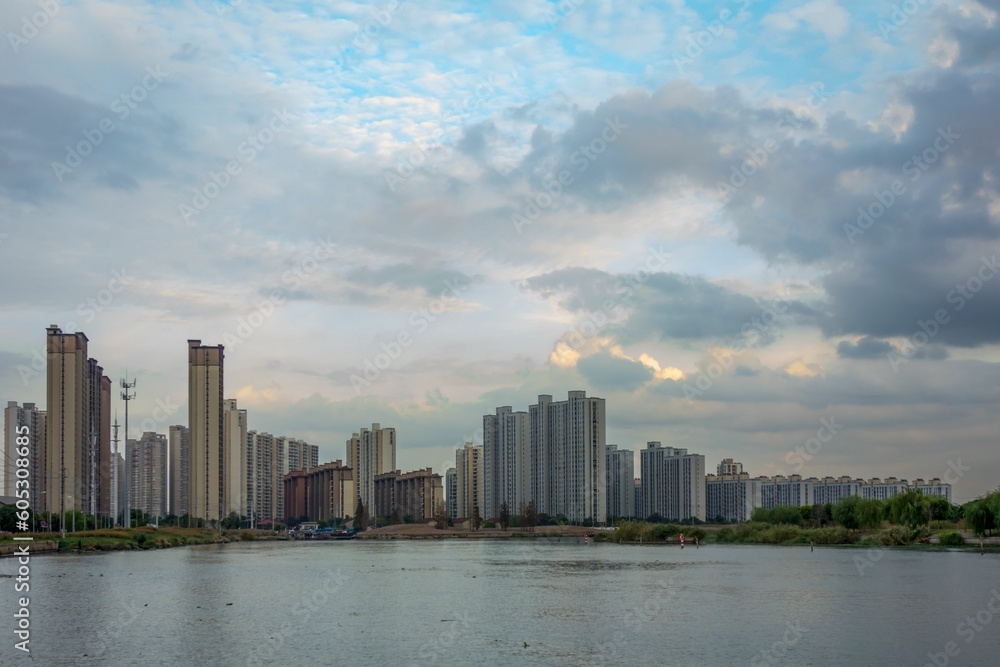 Fototapeta premium Sanya Town Morning Cityscape, on the southern end of Hainan Island in China