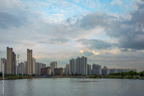 Sanya Town Morning Cityscape  on the southern end of Hainan Island in China