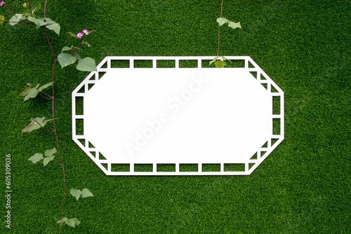 Foto Empty clean white space fore text on a green field