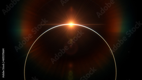 Fototapeta Naklejka Na Ścianę i Meble -  Planet Earth dawn sunset from space. Silhouette planet earth in rays of sun against background of space stars and galaxies 3D render
