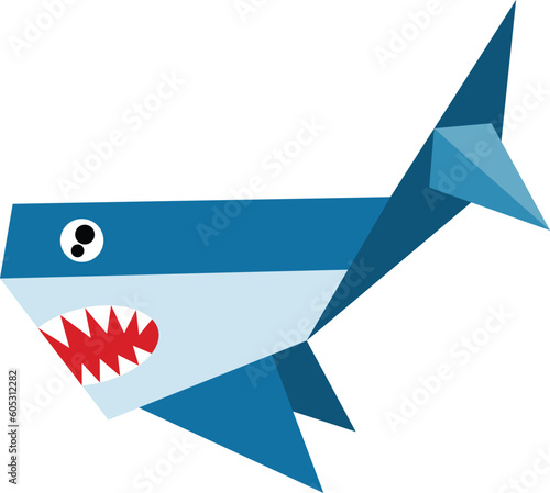 origami shark vector image