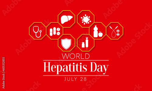World Hepatitis day is observed every year on July 28, When the liver is inflamed or damaged, its function can be affected and certain medical conditions can cause hepatitis. Vector illustration