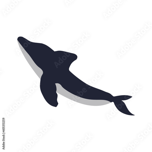 イルカのフラットベクターイラスト