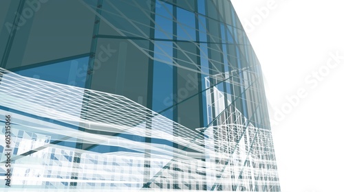 Fototapeta Naklejka Na Ścianę i Meble -  Abstract architectural design 3d rendering