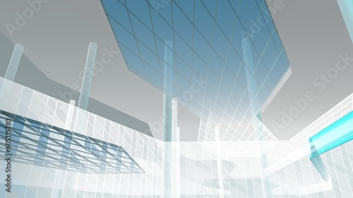 Fototapeta Naklejka Na Ścianę i Meble -  Abstract architectural design 3d rendering